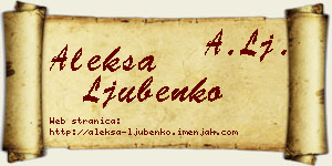 Aleksa Ljubenko vizit kartica